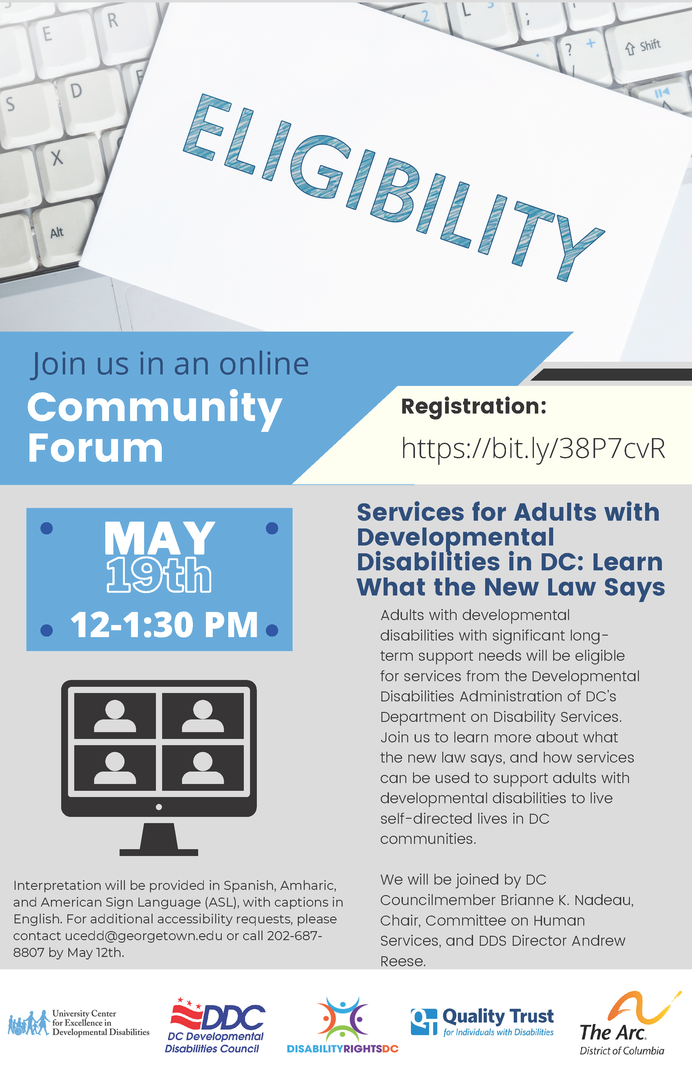 Community Forum: Services for Adults with Developmental Disabilities in DC: Learn What the New Law Says