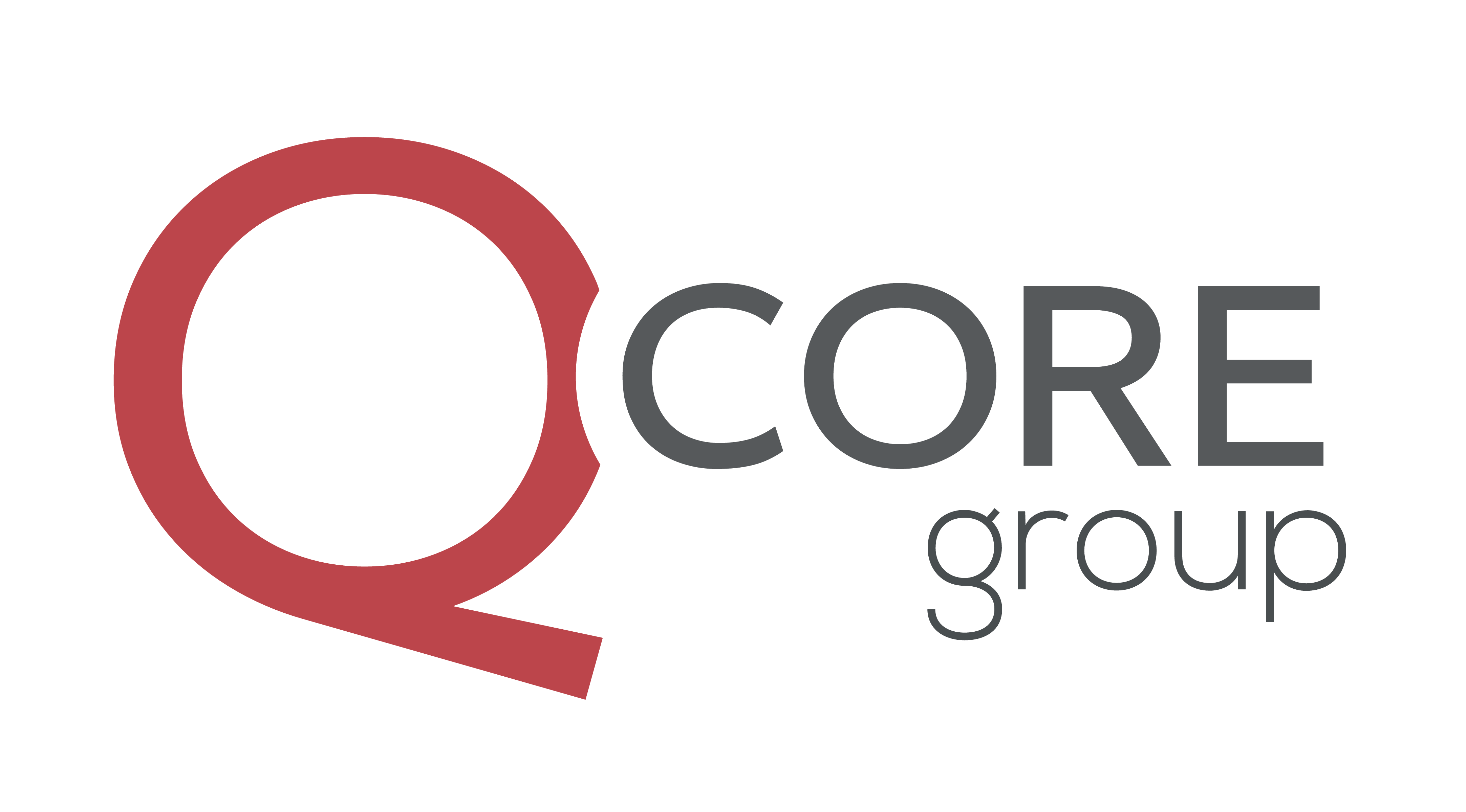 Qcore Red and gray logo